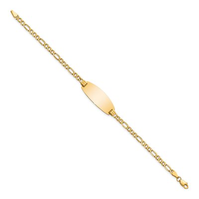 14K Yellow Gold Figaro ID Bracelet – view 3