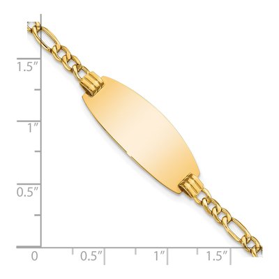 14K Yellow Gold Figaro ID Bracelet – view 4