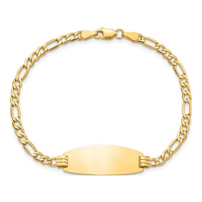 14K Yellow Gold Figaro ID Bracelet – view 5
