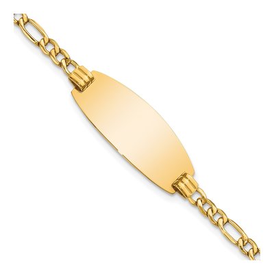 14K Yellow Gold Figaro ID Bracelet