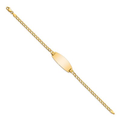 14K Yellow Gold Curb ID Bracelet – view 2