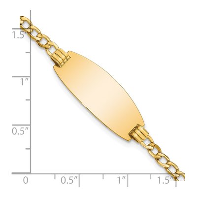 14K Yellow Gold Curb ID Bracelet – view 3
