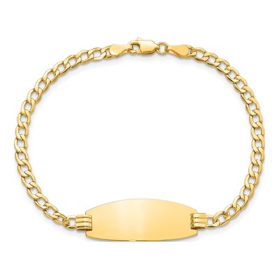 14K Yellow Gold Curb ID Bracelet – view 4