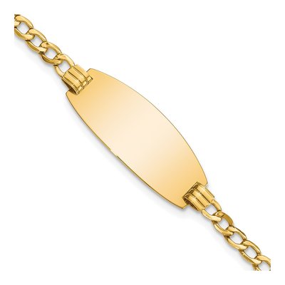 14K Yellow Gold Curb ID Bracelet