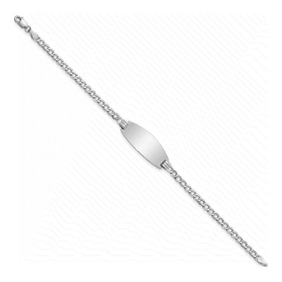 14K White Gold Curb Link ID Bracelet – view 3