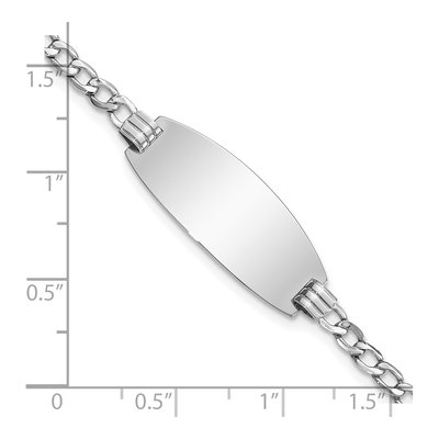 14K White Gold Curb Link ID Bracelet – view 4