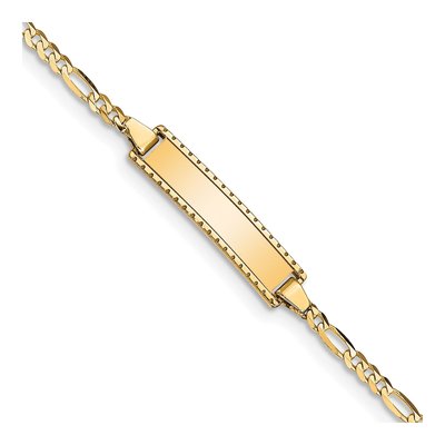 14K Yellow Gold Figaro ID Bracelet