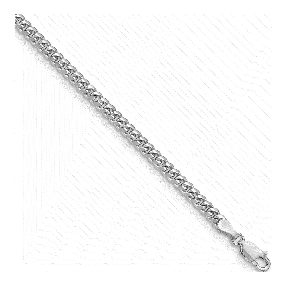 14K White Gold 3.5mm Miami Cuban Chain Bracelet