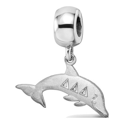 Delta Delta Delta Sterling Silver Dolphin Bead