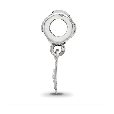 Delta Delta Delta Sterling Silver Dolphin Heart Bead – view 3