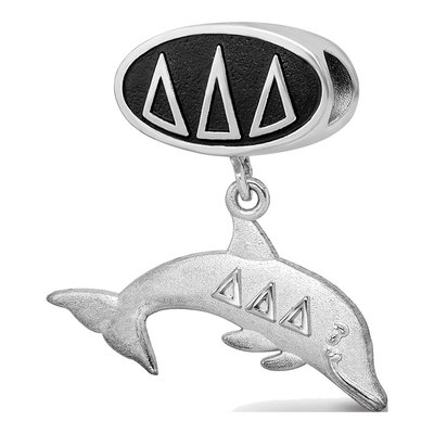 Delta Delta Delta Sterling Silver Sorority Dangle Bead