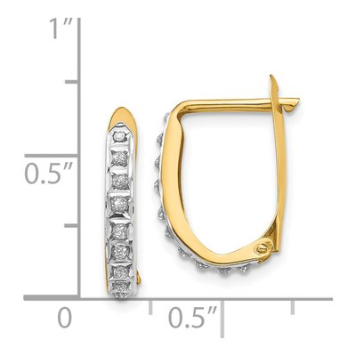 14K Yellow Gold 11mm Diamond Dust Oval Hoop Earrings – view 5