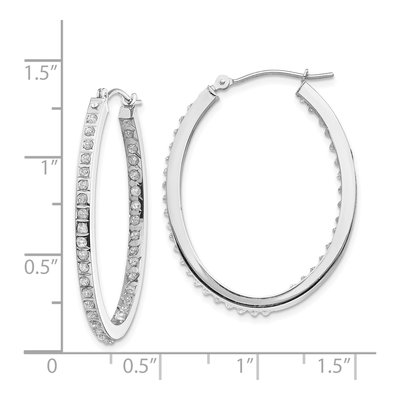 14K White Gold 36mm Diamond Dust Inside-Out Hoop Earrings – view 5