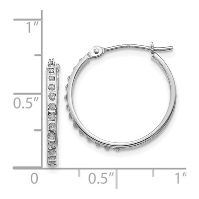 14K White Gold 20mm Diamond Hoop Earrings – view 5