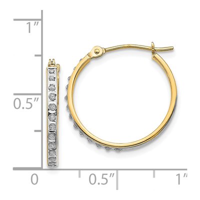 14K Yellow Gold 20mm Diamond Hoop Earrings – view 5