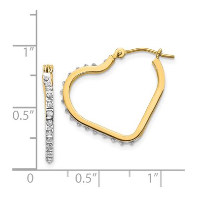 14K Yellow Gold 16mm Diamond Hoop Earrings – view 5