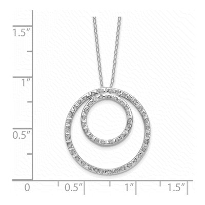 14K White Gold Diamond Dust Double Circle Necklace – view 3