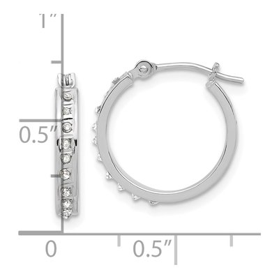 14K White Gold 16mm Diamond Dust Hoop Earrings – view 4