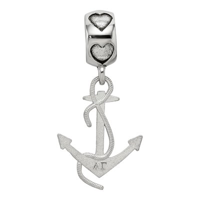 Delta Gamma Sterling Silver Anchor on Heart Bead – view 4