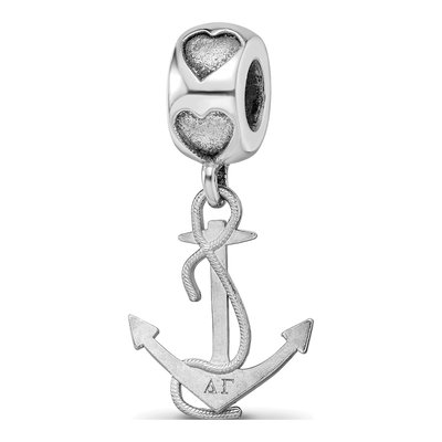 Delta Gamma Sterling Silver Anchor on Heart Bead
