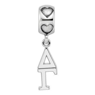 Delta Gamma Sterling Silver Heart Bead – view 4