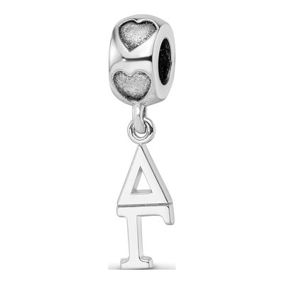 Delta Gamma Sterling Silver Heart Bead