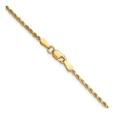 14K Yellow Gold 2mm Semi-Solid Diamond-Cut Rope Chain – view 4
