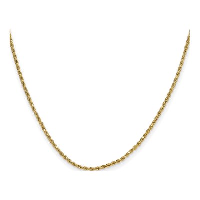 14K Yellow Gold 2mm Semi-Solid Diamond-Cut Rope Chain – view 3