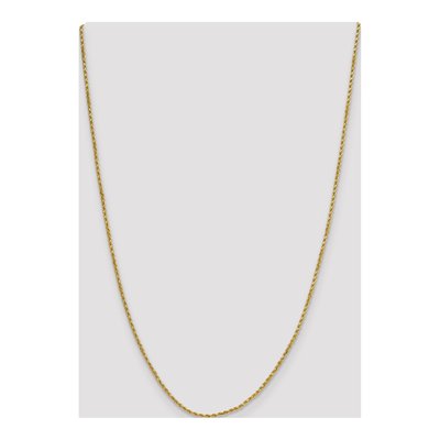 14K Yellow Gold 2mm Semi-Solid Diamond-Cut Rope Chain – view 5