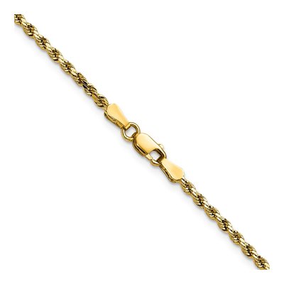 14K Yellow Gold 2.25mm Semi-Solid Diamond-Cut Rope Chain – view 4
