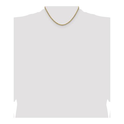 14K Yellow Gold 2.5mm Semi-Solid Diamond-Cut Rope Chain – view 5