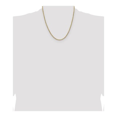 14K Yellow Gold 2.5mm Semi-Solid Diamond-Cut Rope Chain – view 5