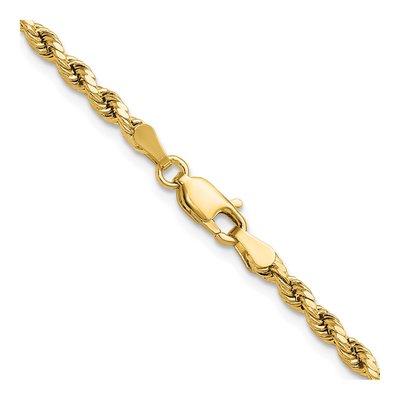 14K Yellow Gold 3mm Semi-Solid Diamond-Cut Rope Chain – view 4