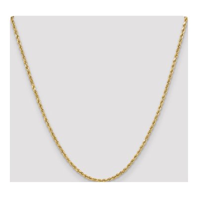 14K Yellow Gold 3mm Semi-Solid Diamond-Cut Rope Chain – view 5
