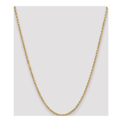 14K Yellow Gold 3mm Semi-Solid Diamond-Cut Rope Chain – view 5