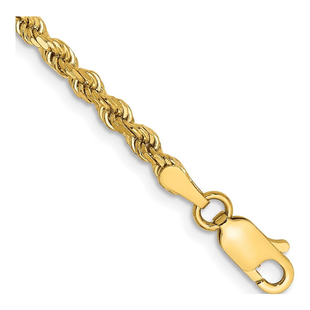 14K Yellow Gold 7in Diamond-Cut Rope Chain