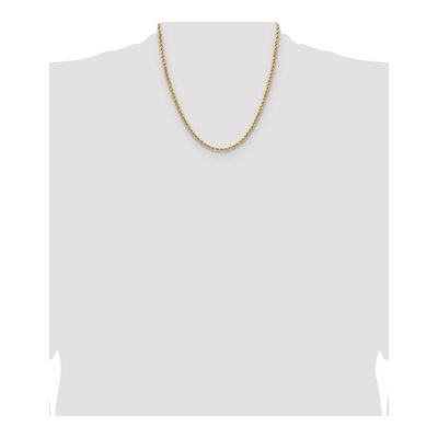 14K Yellow Gold 3.5mm Semi-Solid Diamond-Cut Rope Chain – view 5