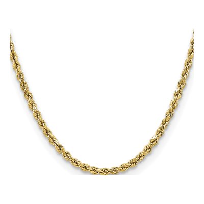 14K Yellow Gold 3.5mm Semi-Solid Diamond-Cut Rope Chain – view 3