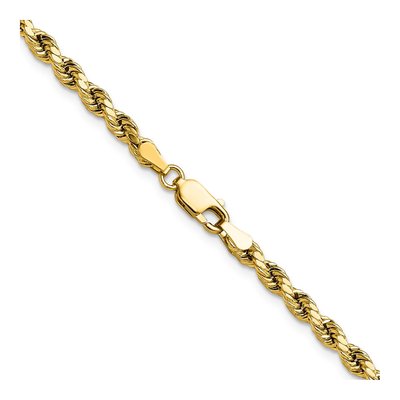 14K Yellow Gold 3.5mm Semi-Solid Diamond-Cut Rope Chain – view 4