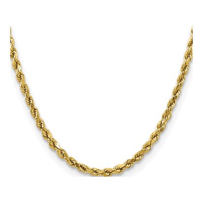 14K Yellow Gold 4mm Semi-Solid Diamond-Cut Rope Chain – view 3