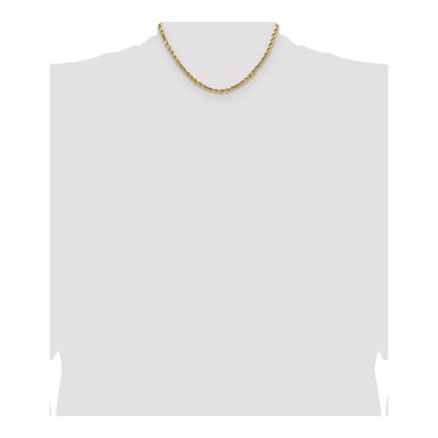 14K Yellow Gold 4mm Semi-Solid Diamond-Cut Rope Chain – view 5
