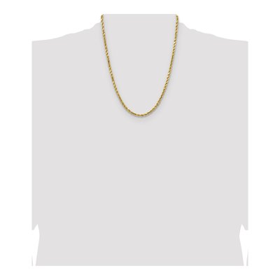 14K Yellow Gold 4mm Semi-Solid Diamond-Cut Rope Chain – view 5