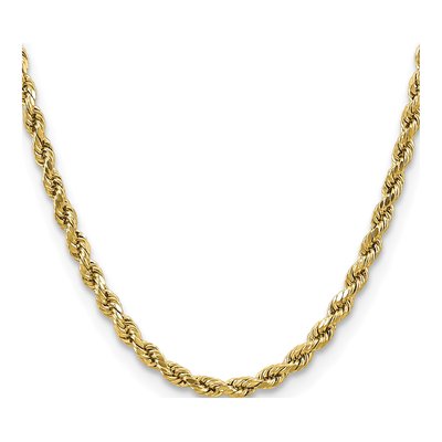 14K Yellow Gold 4.9mm Semi-Solid Diamond-Cut Rope Chain – view 3