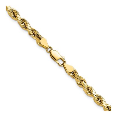 14K Yellow Gold 4.9mm Semi-Solid Diamond-Cut 20-in Rope Chain – view 4
