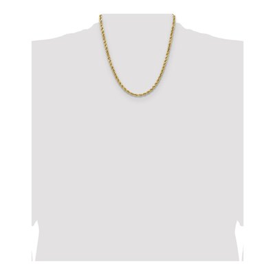 14K Yellow Gold 4.9mm Semi-Solid Diamond-Cut 20-in Rope Chain – view 5