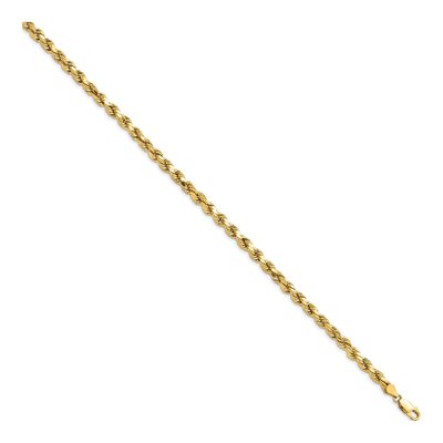 14K Yellow Gold 4.9mm Semi-Solid Diamond-Cut Rope Chain Bracelet – view 3