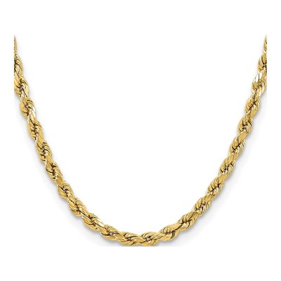 Men's 14K Yellow Gold 5.5mm Semi-Solid Diamond-Cut Rope Chain – view 2