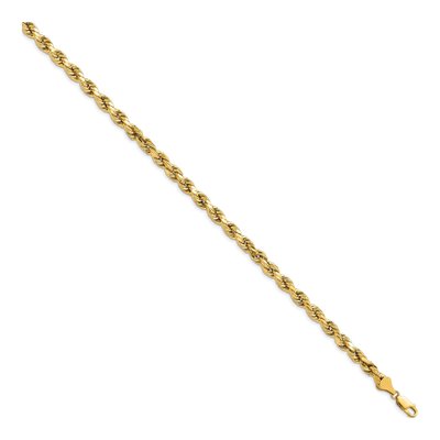 Men's 14K Yellow Gold 5.5mm Semi-Solid Diamond-Cut Rope Chain Bracelet – view 3