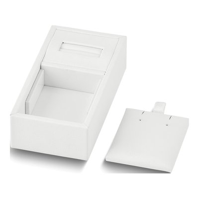 White Leatherette Combo Tray for Earring, Ring & Pendant – view 3