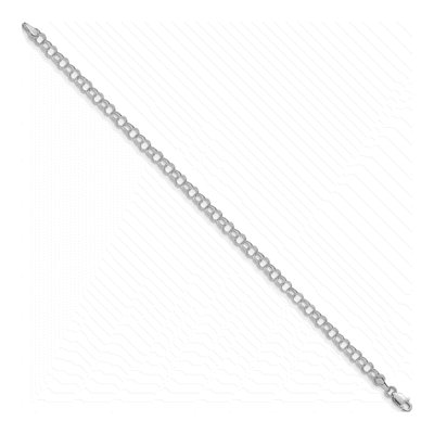 14K White Gold Hollow Link Charm Bracelet – view 3